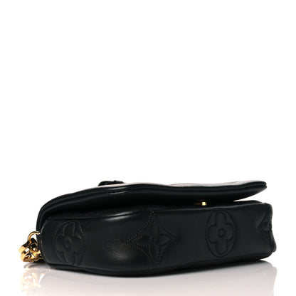 Louis Vuitton Calfskin Bubblegram Wallet On Strap Black 4 of 10