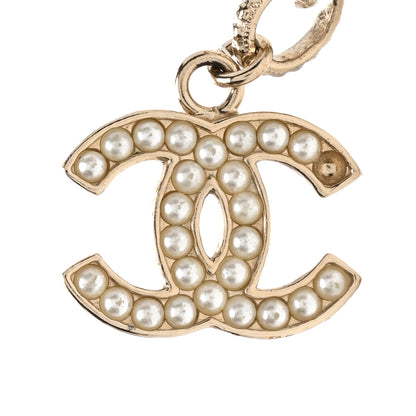 Chanel Pearl Crystal CC Logo Belt 85/34 Gold Pearly White 4 of 5