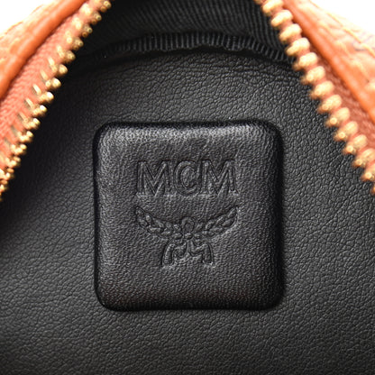 MCM Visetos Side Stud X-Mini Stark Bebe Boo Backpack Cognac 7 of 10