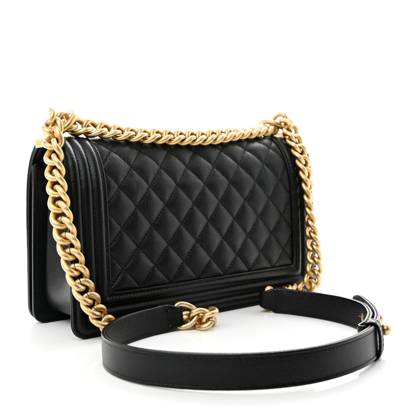 Caviar Quilted Medium Boy Flap Black