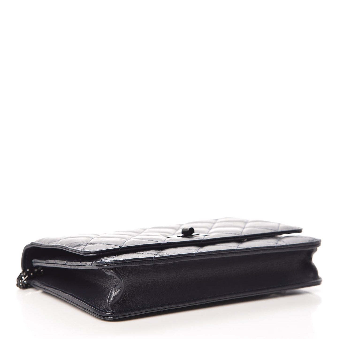 Aged Calfskin Quilted Reissue Wallet On Chain WOC Navy