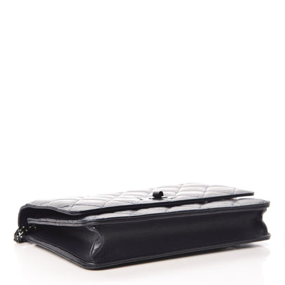 Chanel Aged Calfskin Quilted Reissue Wallet On Chain WOC Navy 4 of 8