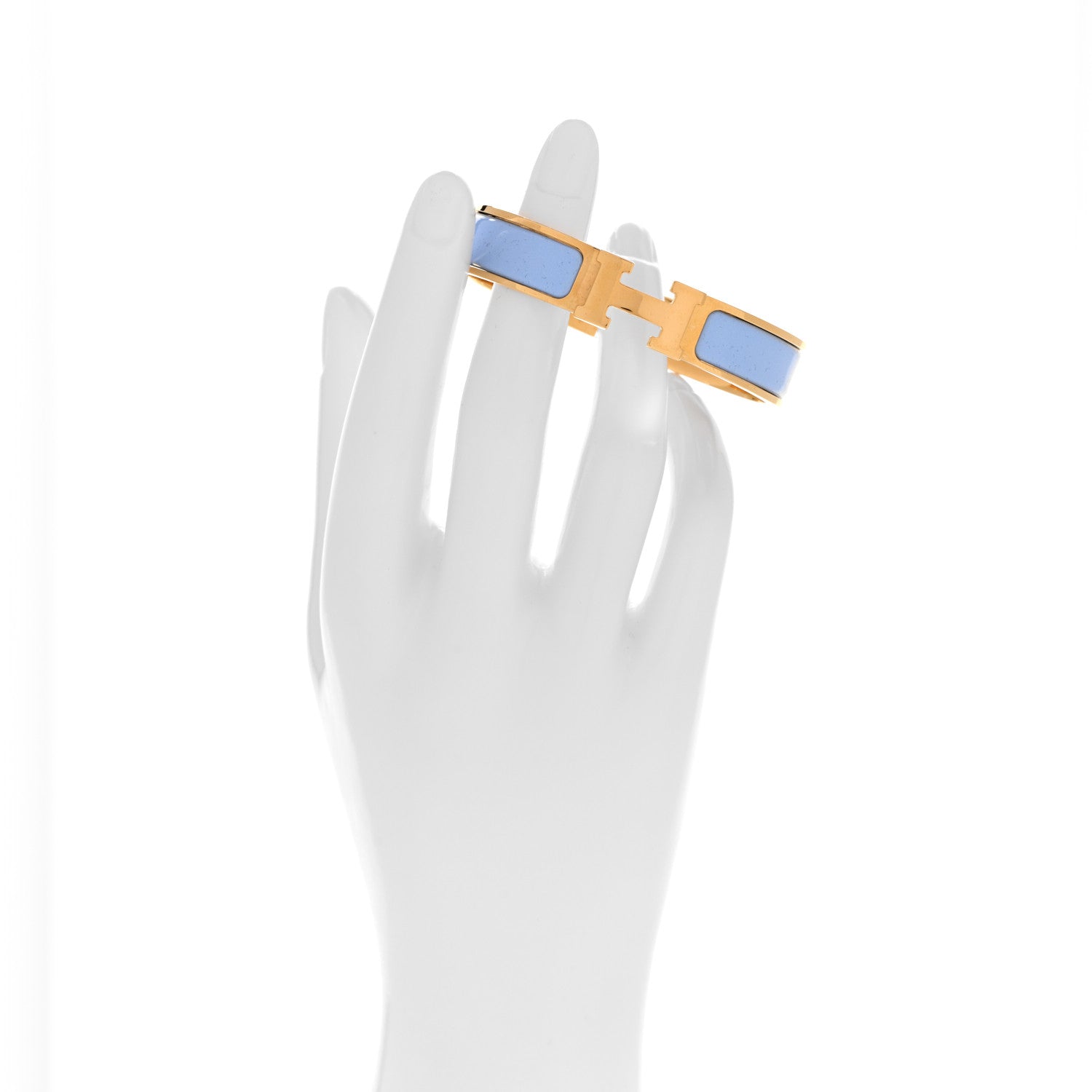 Hermes Enamel Narrow Clic Clac H Bracelet PM Bleu Chemise 2 of 5
