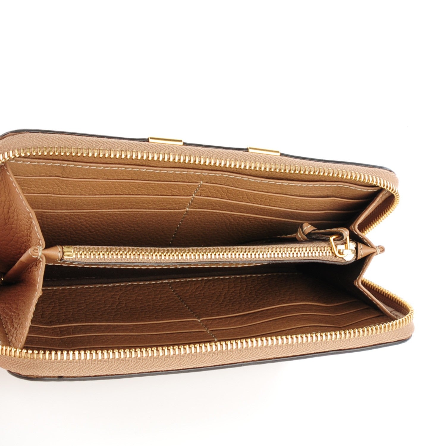 Chloe Grained Calfskin Marcie Long Zip Around Wallet Nut 5 of 7