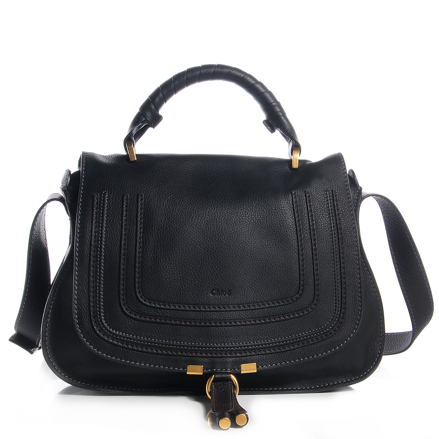 Chloe Calfskin Medium Marcie Top Handle Bag Black 18 of 33