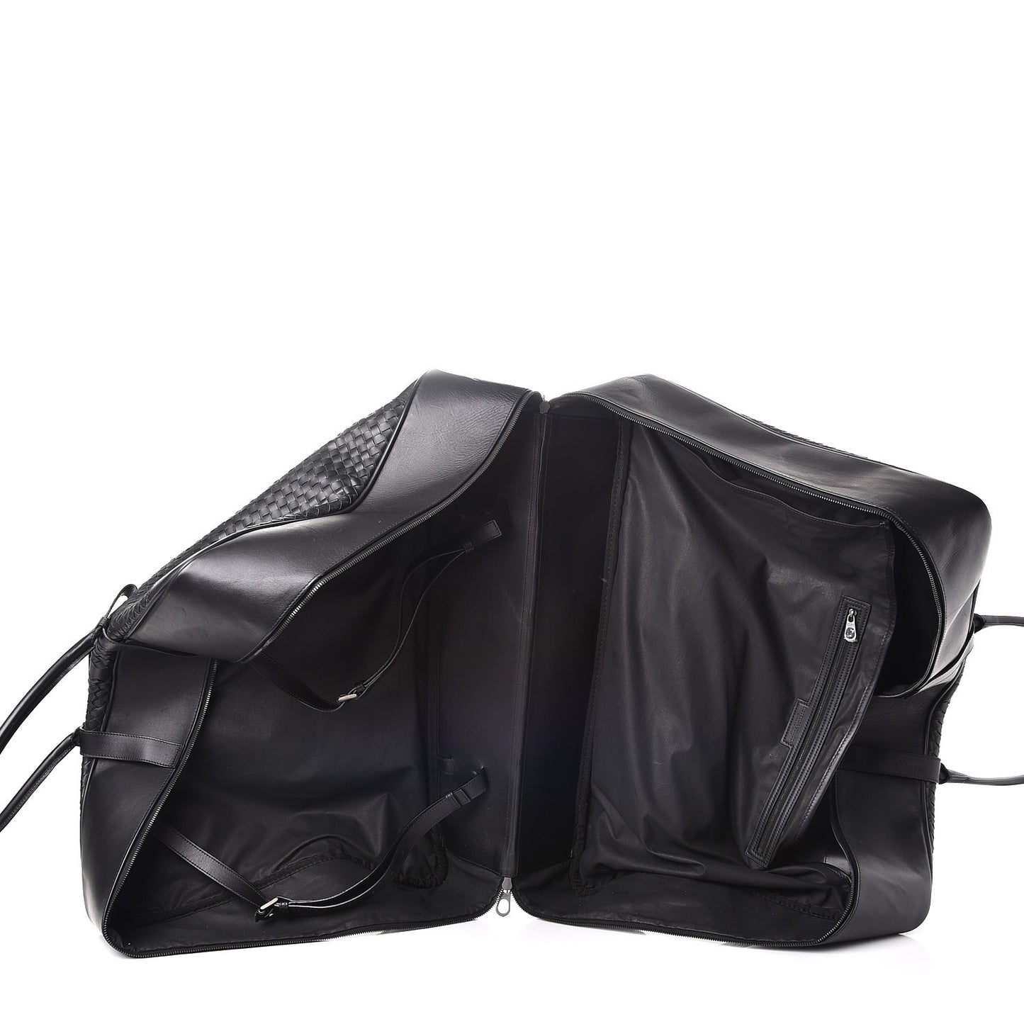 Nappa Intrecciato Luggage Travel Bag Nero Black