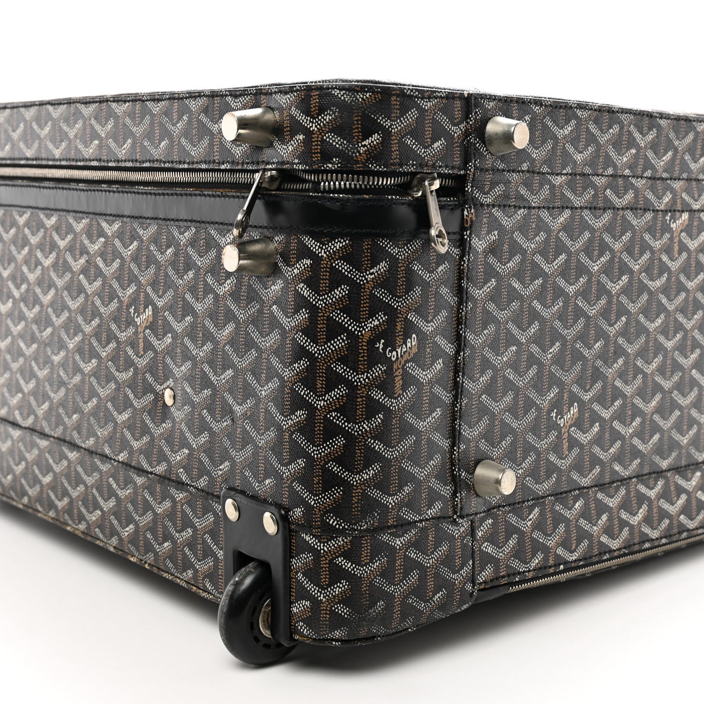 Goyardine Trolley Rolling Suitcase MM Black