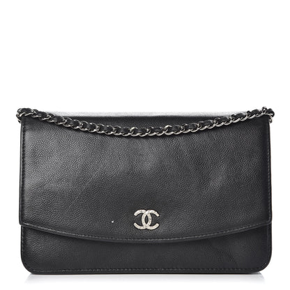 Chanel Caviar Sevruga Wallet On Chain WOC Black 1 of 23