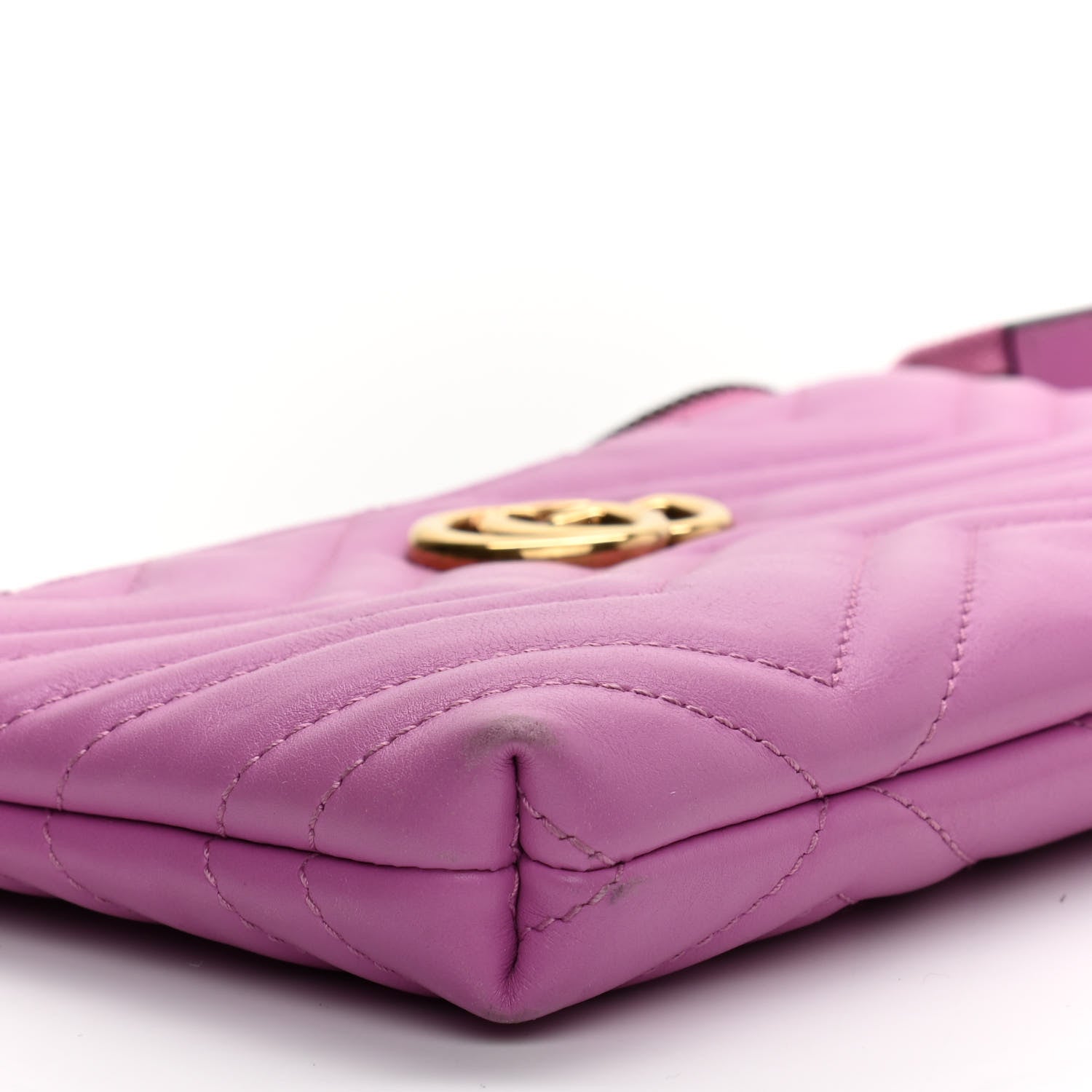 Gucci Calfskin Matelasse Mini GG Marmont Chain Bag Candy Mousse 6 of 11
