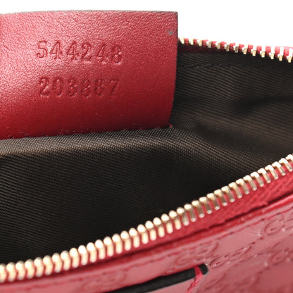Gucci Microguccissima Key Ring Coin Case Hibiscus Red 7 of 8