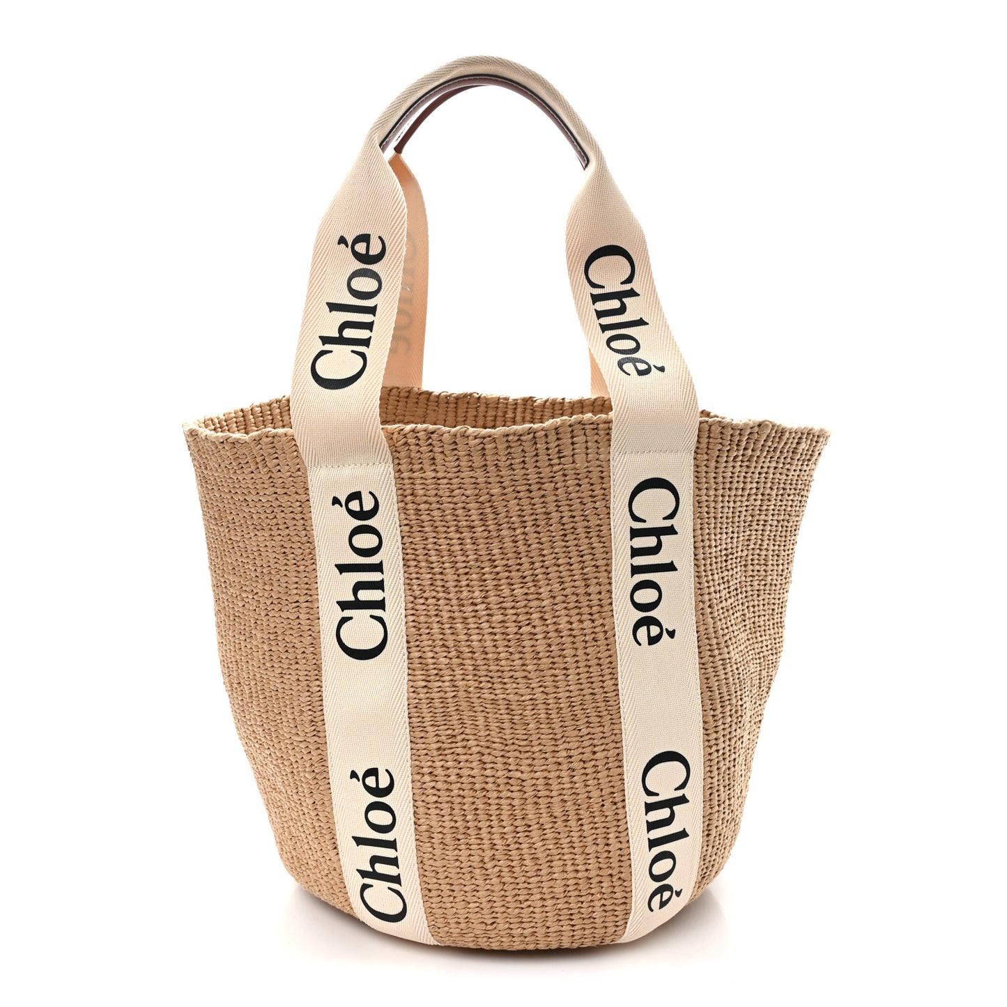 X MIFUKO Raffia Large Woody Basket Bag White