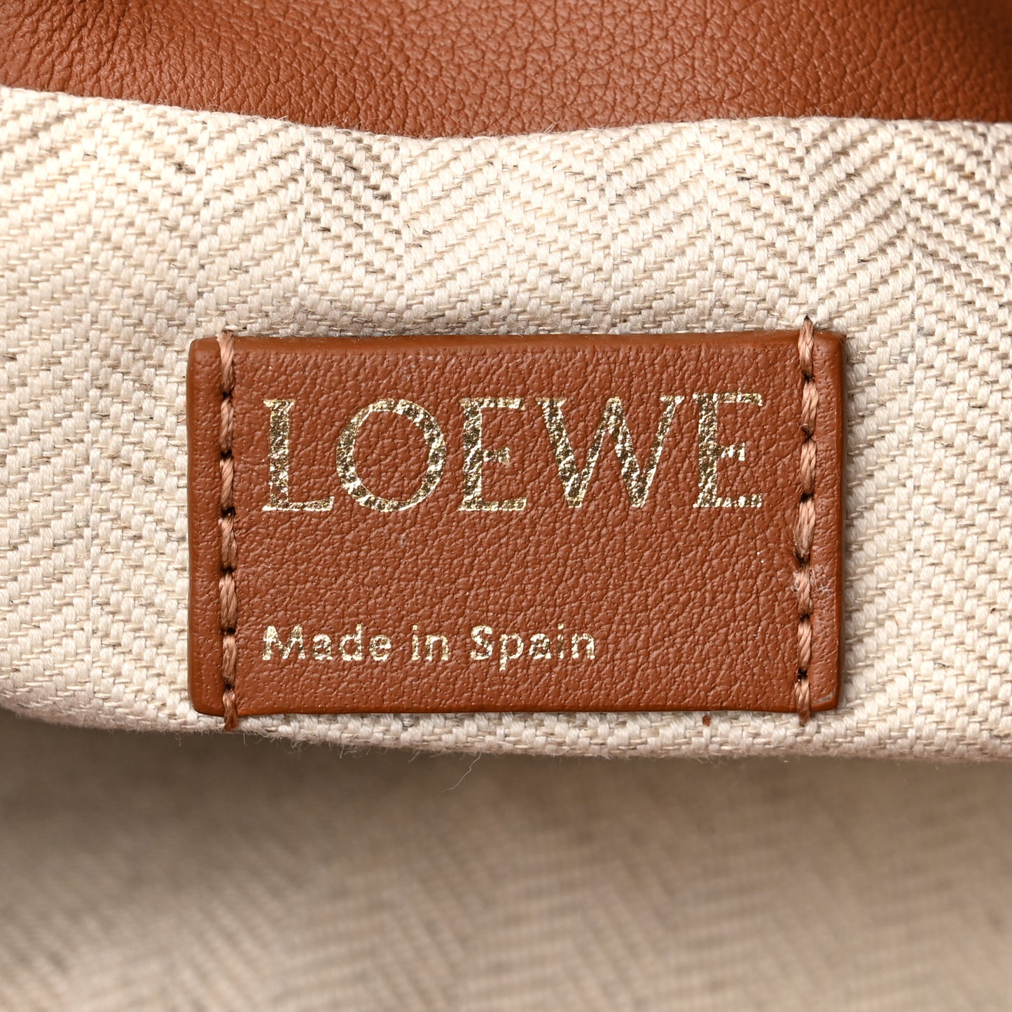 Jacquard Anagram Calfskin Mini Flamenco Knot Clutch Tan Pecan