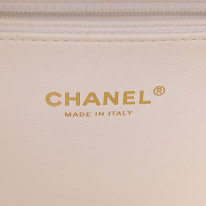 Chanel Goatskin Quilted Medium CC Filigree Vanity Case White 6 of 15