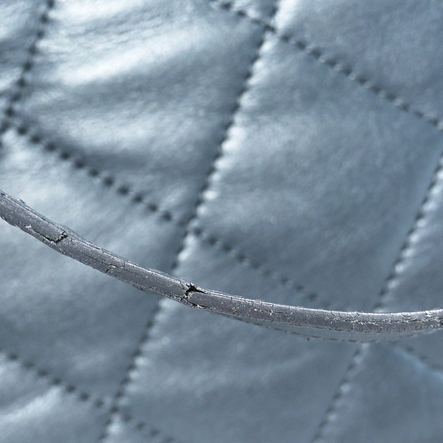 Metallic Lambskin Quilted Large Week End on Mars Tote Charcoal