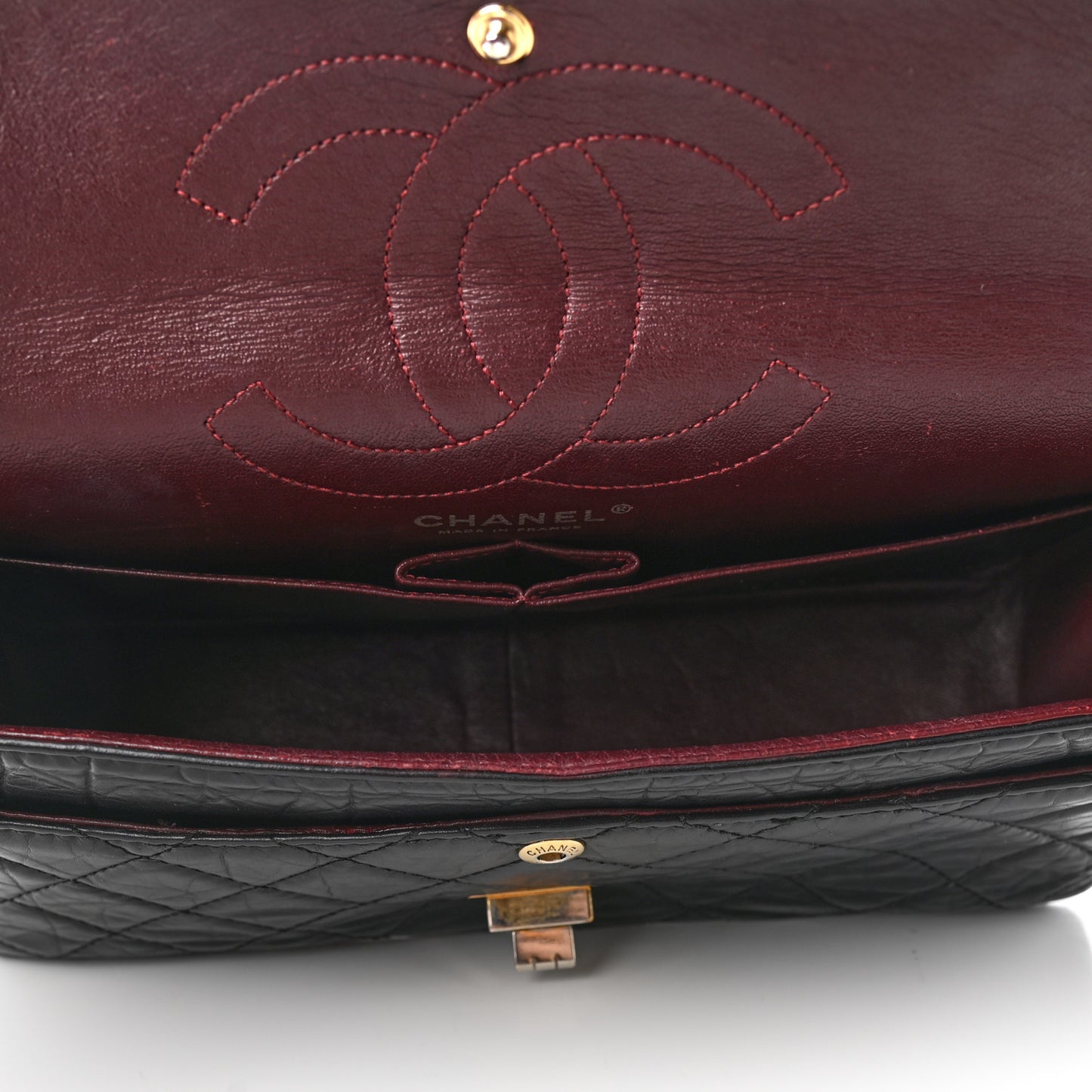 Aged Calfskin Quilted 2.55 Reissue 226 Flap Navy Blue