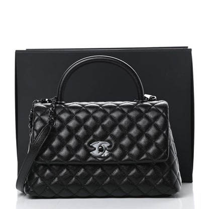 Chanel Caviar Quilted Small Coco Handle Flap So Black 11 of 11