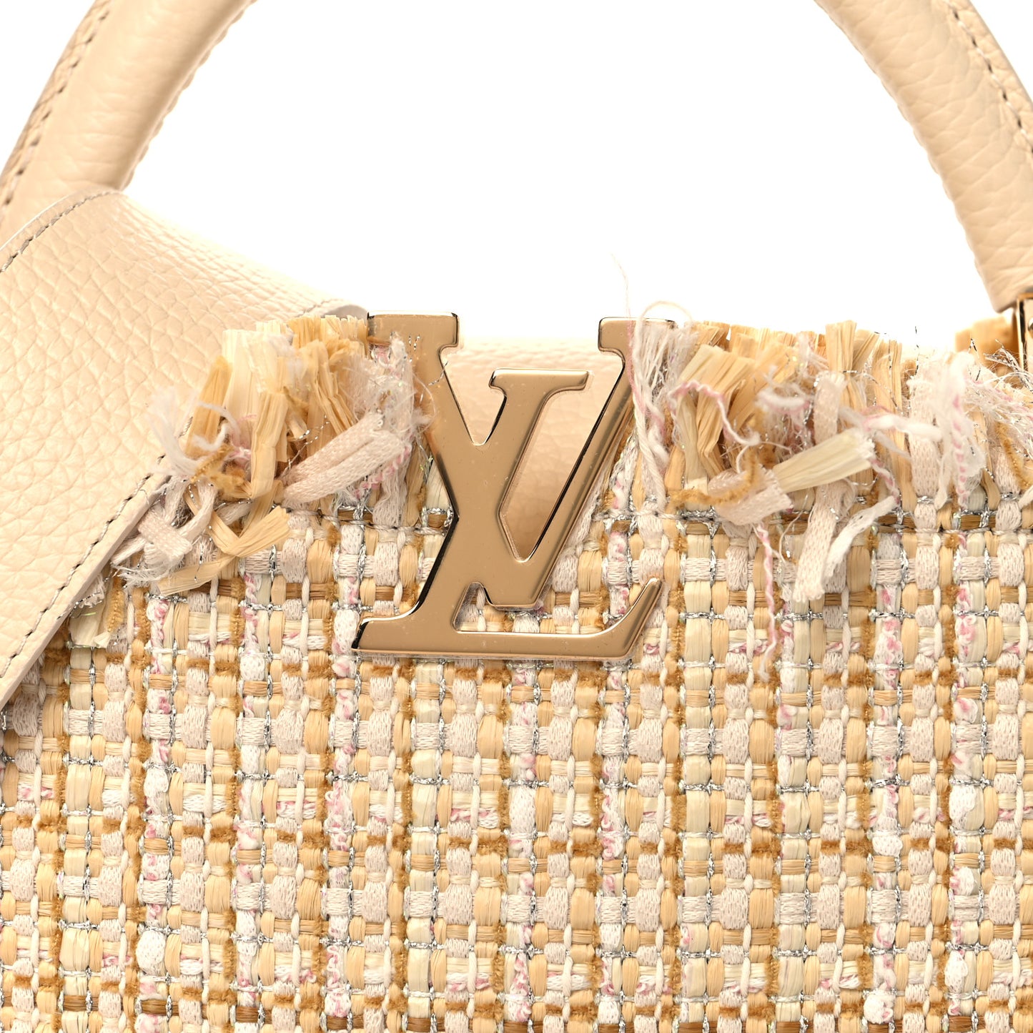 Tweed Taurillon Capucines BB Beige
