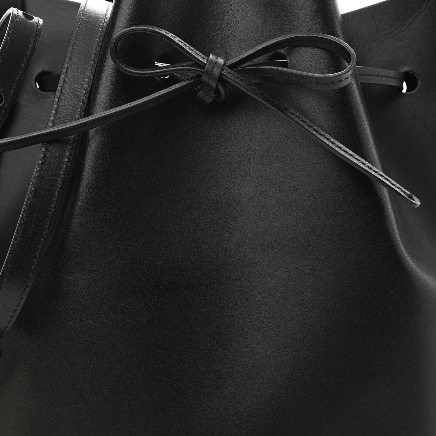 Mansur Gavriel Vegetable Tanned Calfskin Bucket Bag Black Royal 8 of 12
