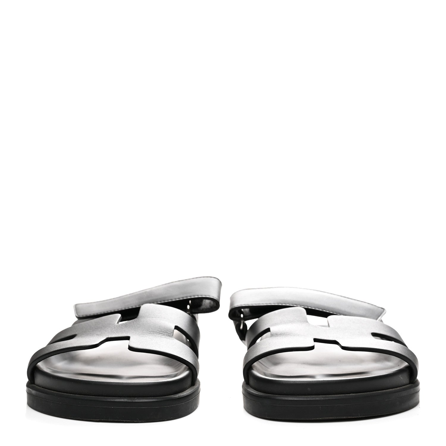 Hermes Calfskin Womens Chypre Sandals 36.5 Black 3 of 9