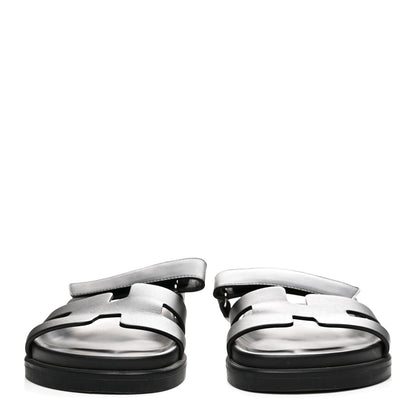 Hermes Calfskin Womens Chypre Sandals 36.5 Black 3 of 9