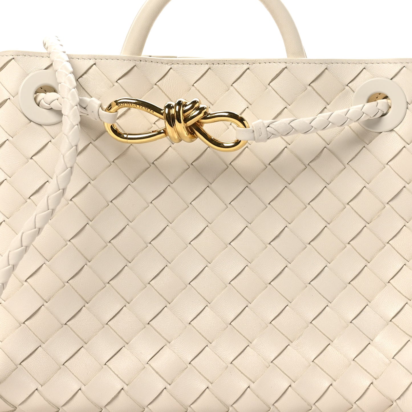 Nappa Intrecciato Small Andiamo Shoulder Bag White