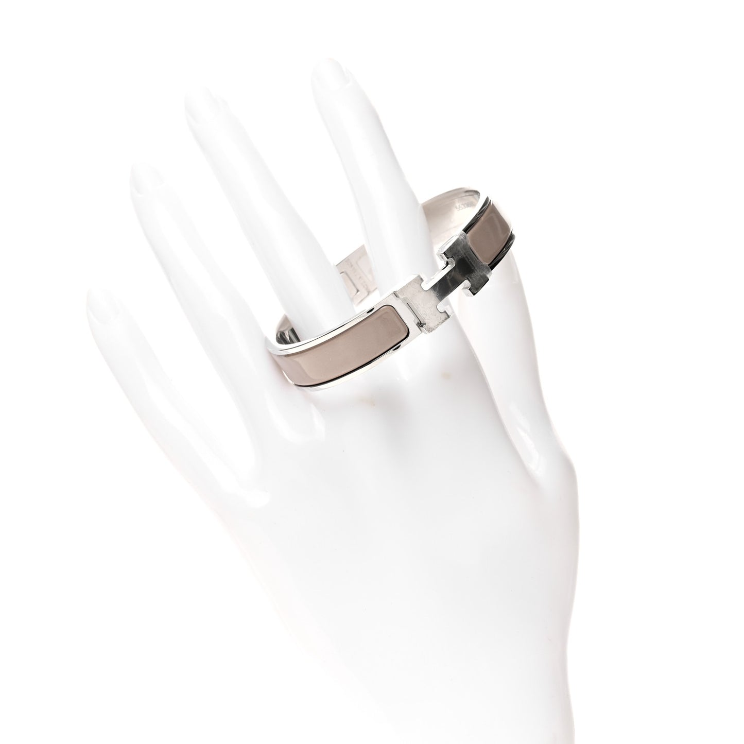 Enamel Clic Clac H Narrow Bracelet PM Marron Glace