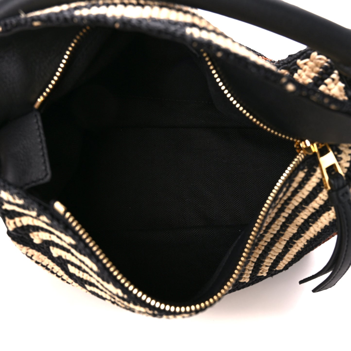 Raffia Calfskin Small Puzzle Bag Natural Honey Gold