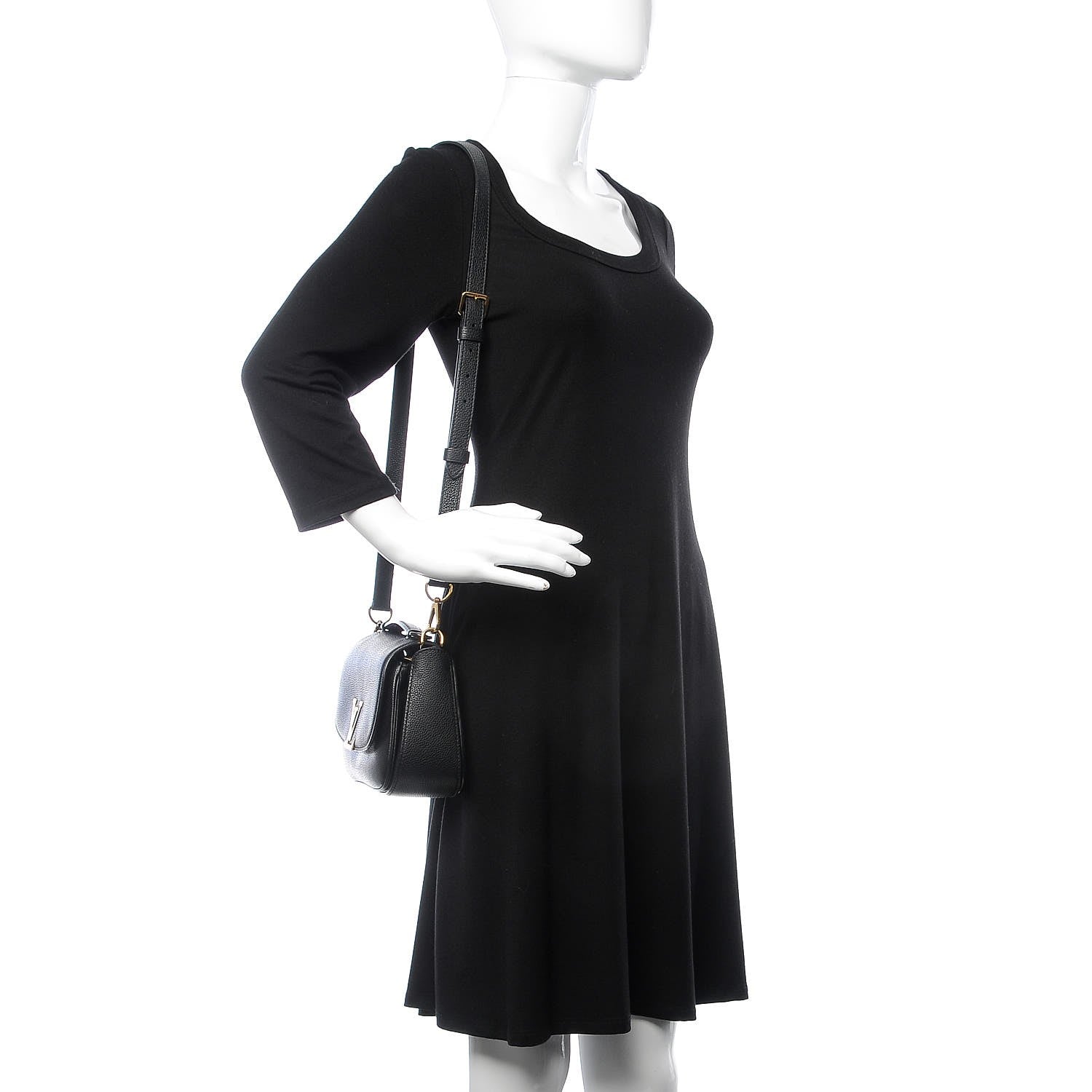Louis Vuitton Grained Calfskin Vivienne NM Black 2 of 8