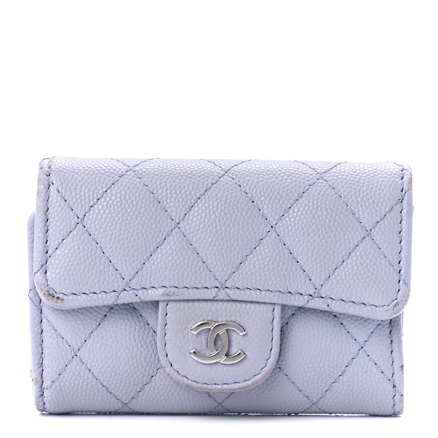 Caviar Quilted Classic 4 Key Holder Wallet Light Purple