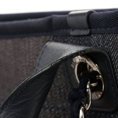 Chanel Denim Medium Deauville Tote Blue Orange 11 of 13