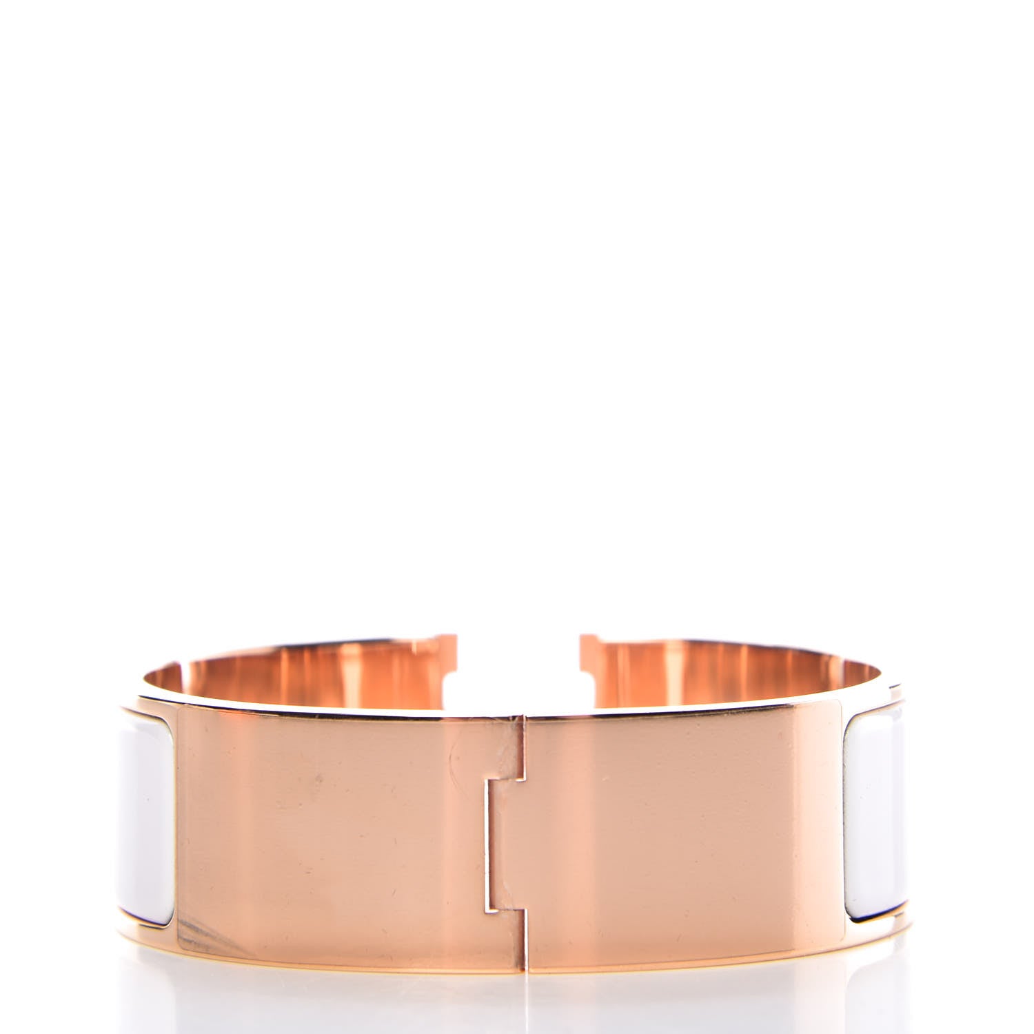 Hermes Enamel Wide Clic Clac H Bracelet GM White 3 of 6