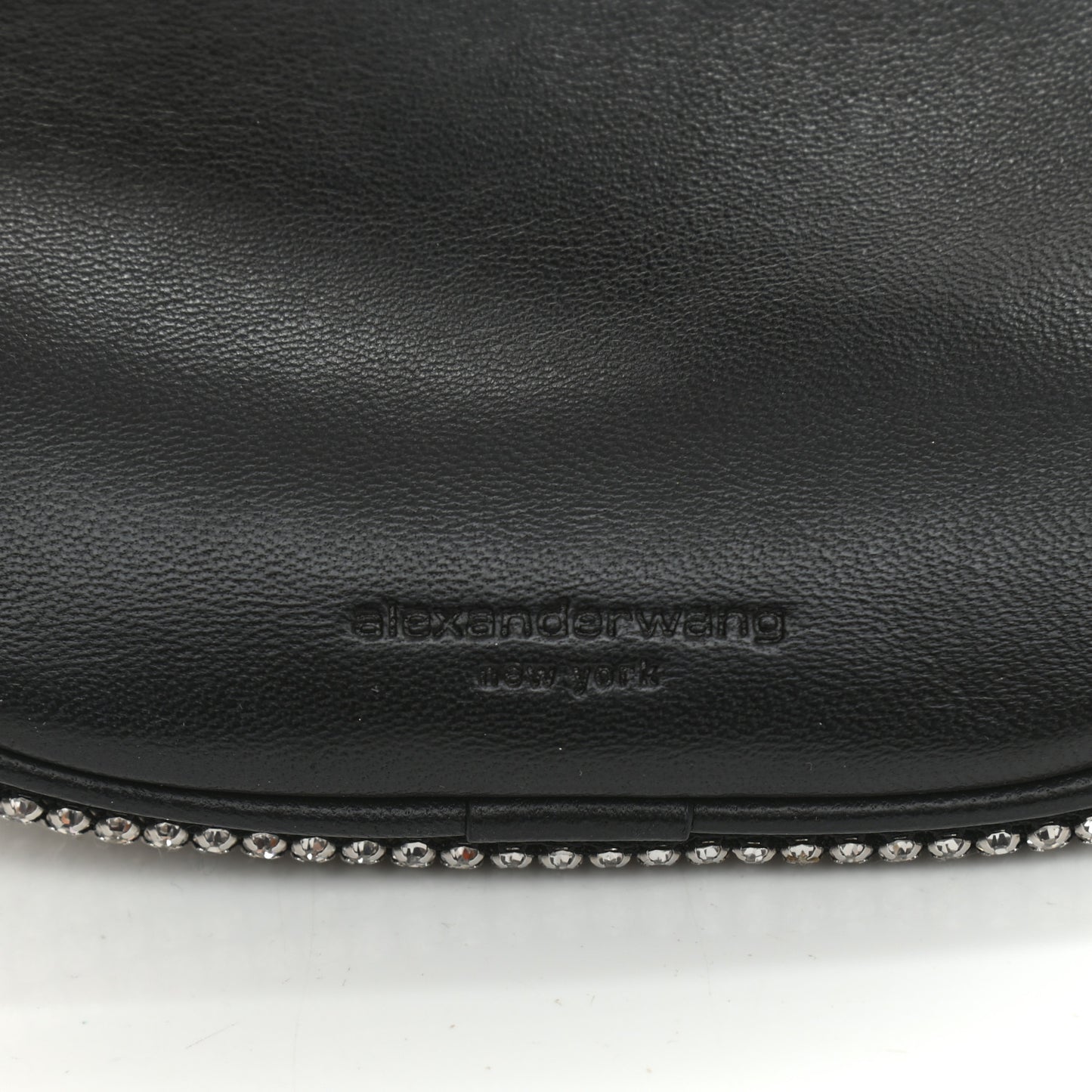 Rhinestone Mesh Mini Attica Belt Bag Black