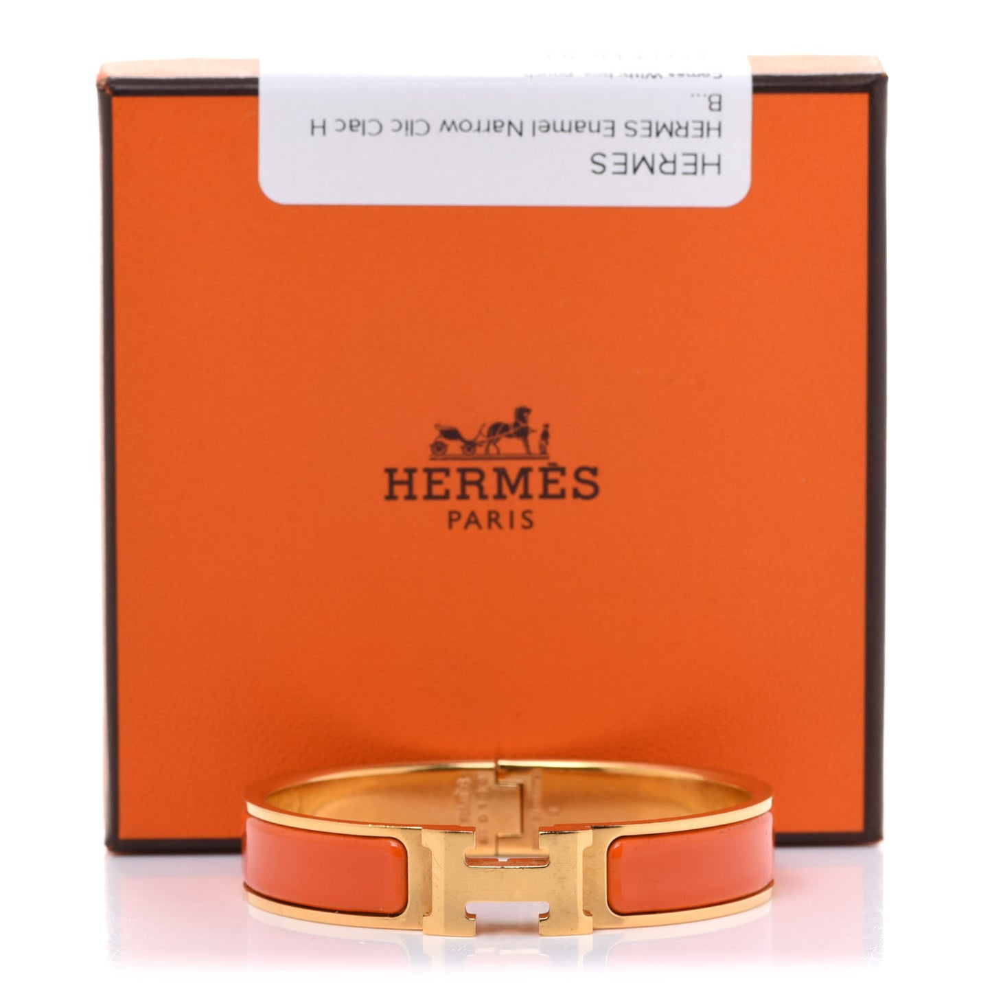 Enamel Narrow Clic Clac H Bracelet PM Orange