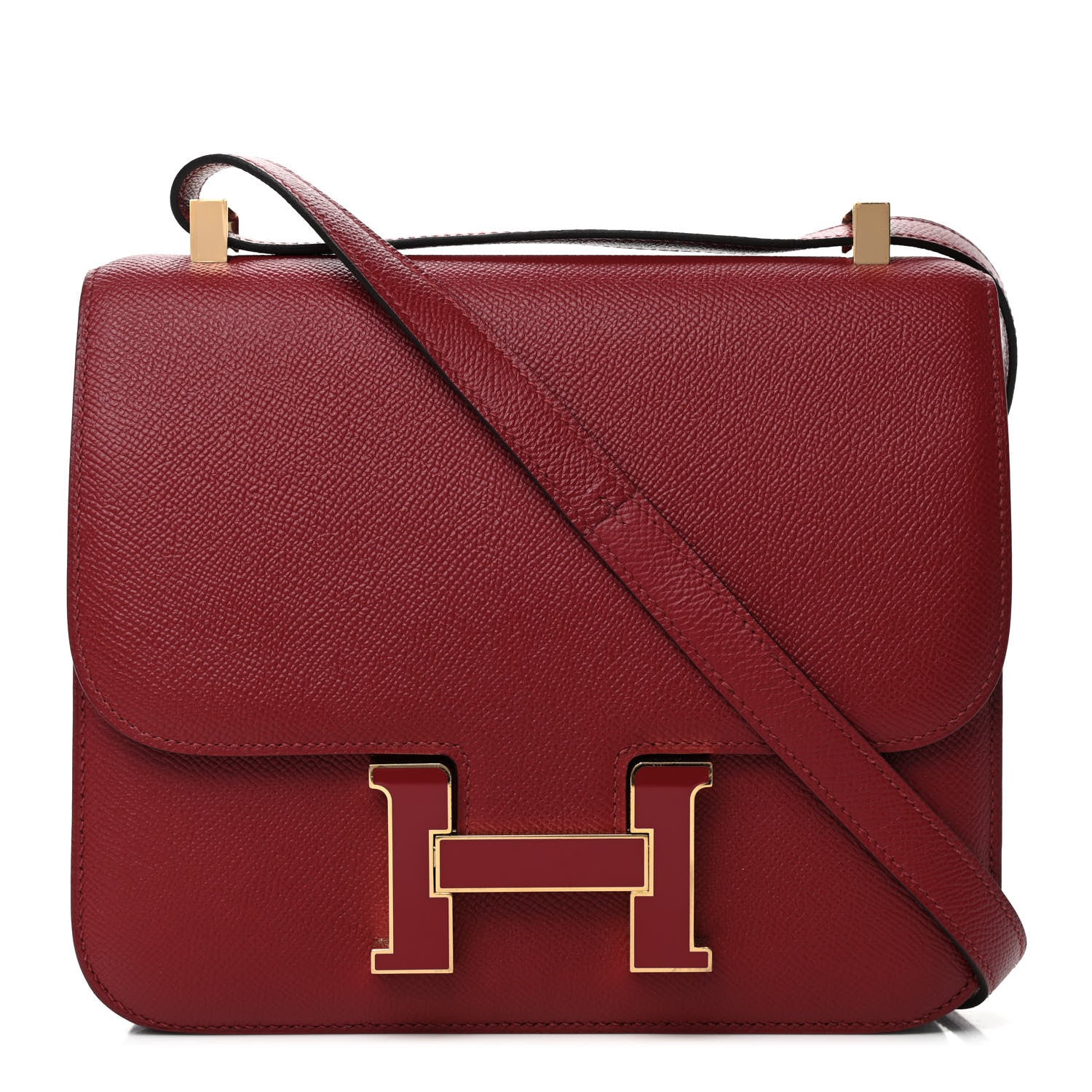 Hermes Epsom Enamel Constance 24 Rouge Grenat 1 of 4