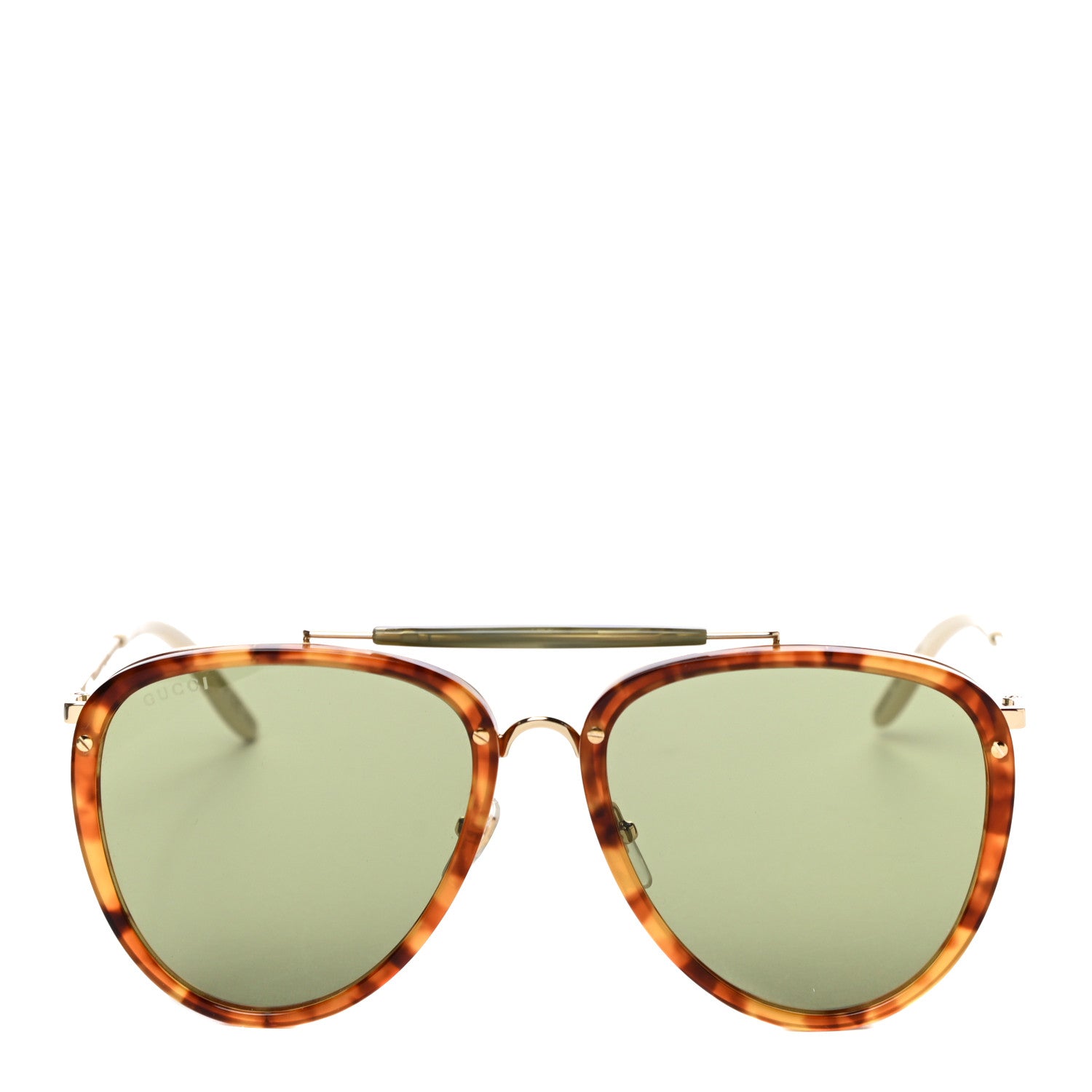 Gucci Aviator Sunglasses GG0672S Havana Gold Green 4 of 8