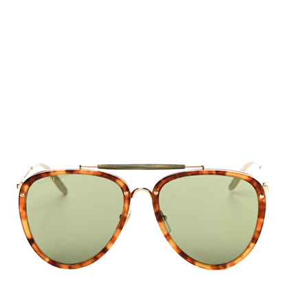 Gucci Aviator Sunglasses GG0672S Havana Gold Green 4 of 8