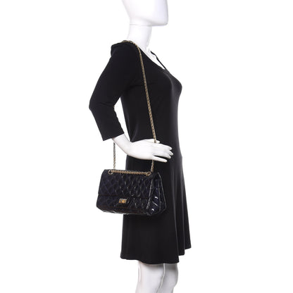 Chanel Patent Quilted Accordion Reissue 2.55 Flap Navy 3 of 15