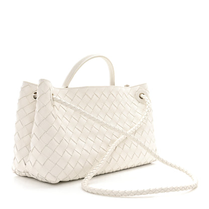 Bottega Veneta Nappa Intrecciato Small East West Andiamo Shoulder Bag White 3 of 9