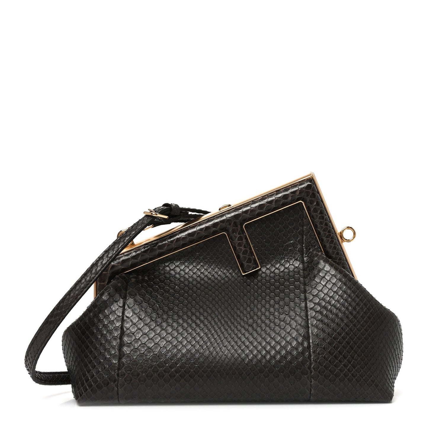 Snakeskin Small Fendi First Brown