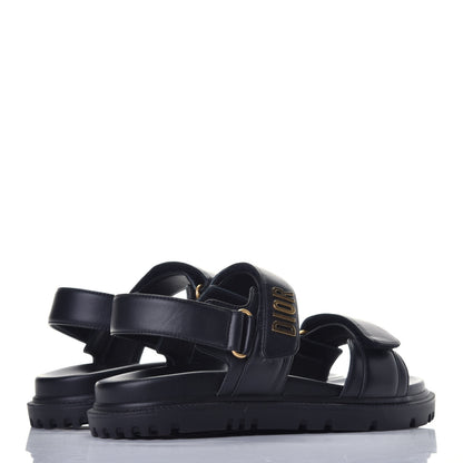 Christian Dior Lambskin Dioract 10mm Sandals 37.5 Black 4 of 8