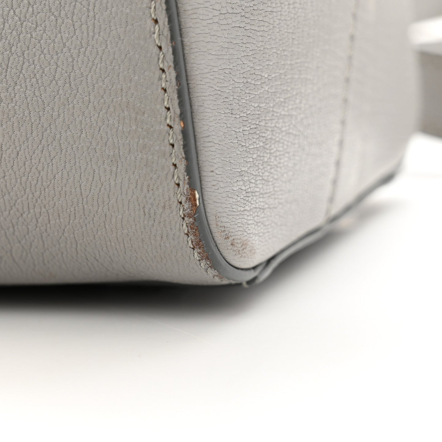 Sugar Goatskin Mini Antigona Pearl Grey