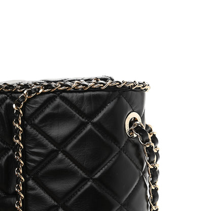 Chanel Crumpled Calfskin Medium Chain All Over Flap Black 14 of 14