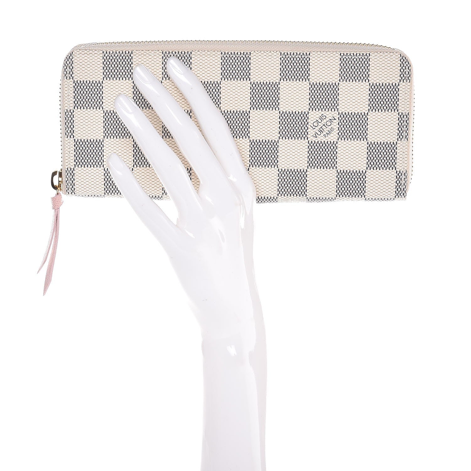 Louis Vuitton Damier Azur Clemence Wallet Rose Ballerine 2 of 8