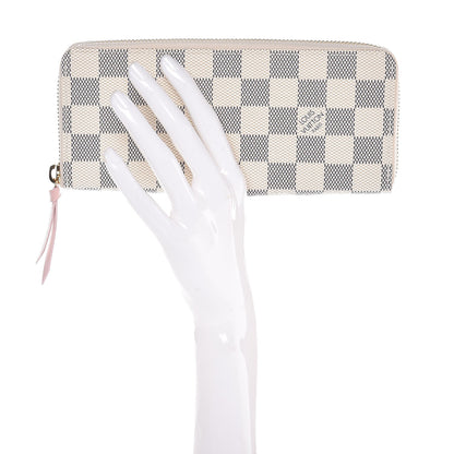 Louis Vuitton Damier Azur Clemence Wallet Rose Ballerine 2 of 8