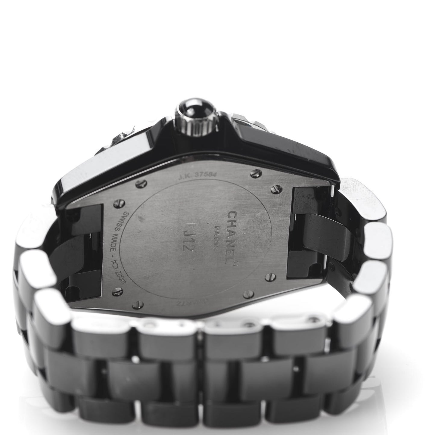 Stainless Steel Ceramic Diamond 38mm J12 Quartz Watch Black