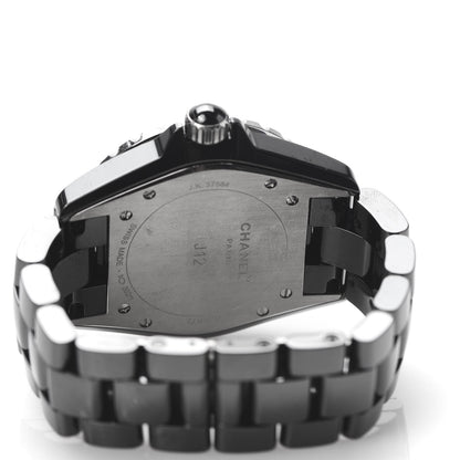 Chanel Stainless Steel Ceramic Diamond 38mm J12 Quartz Watch Black 5 of 8