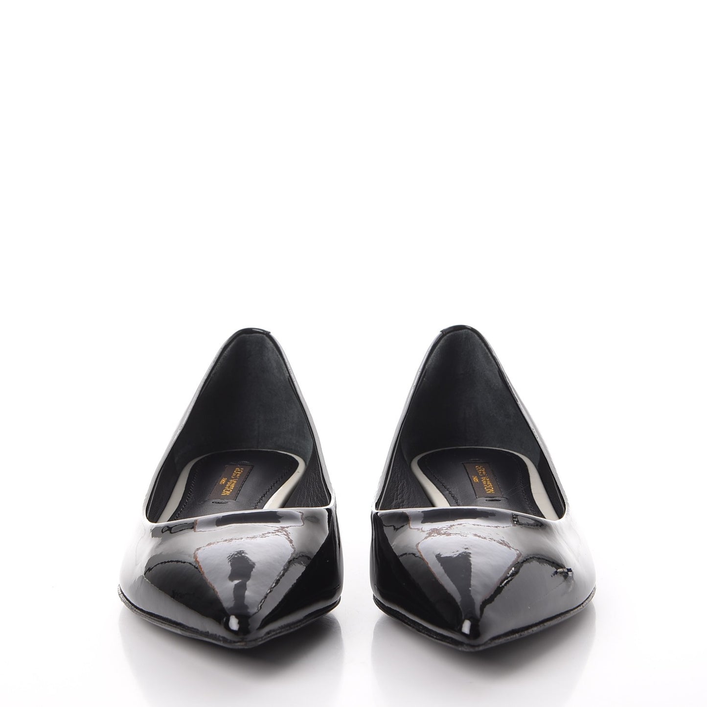 Patent Calfskin Eyeline Ballerina Flats 34.5 Black