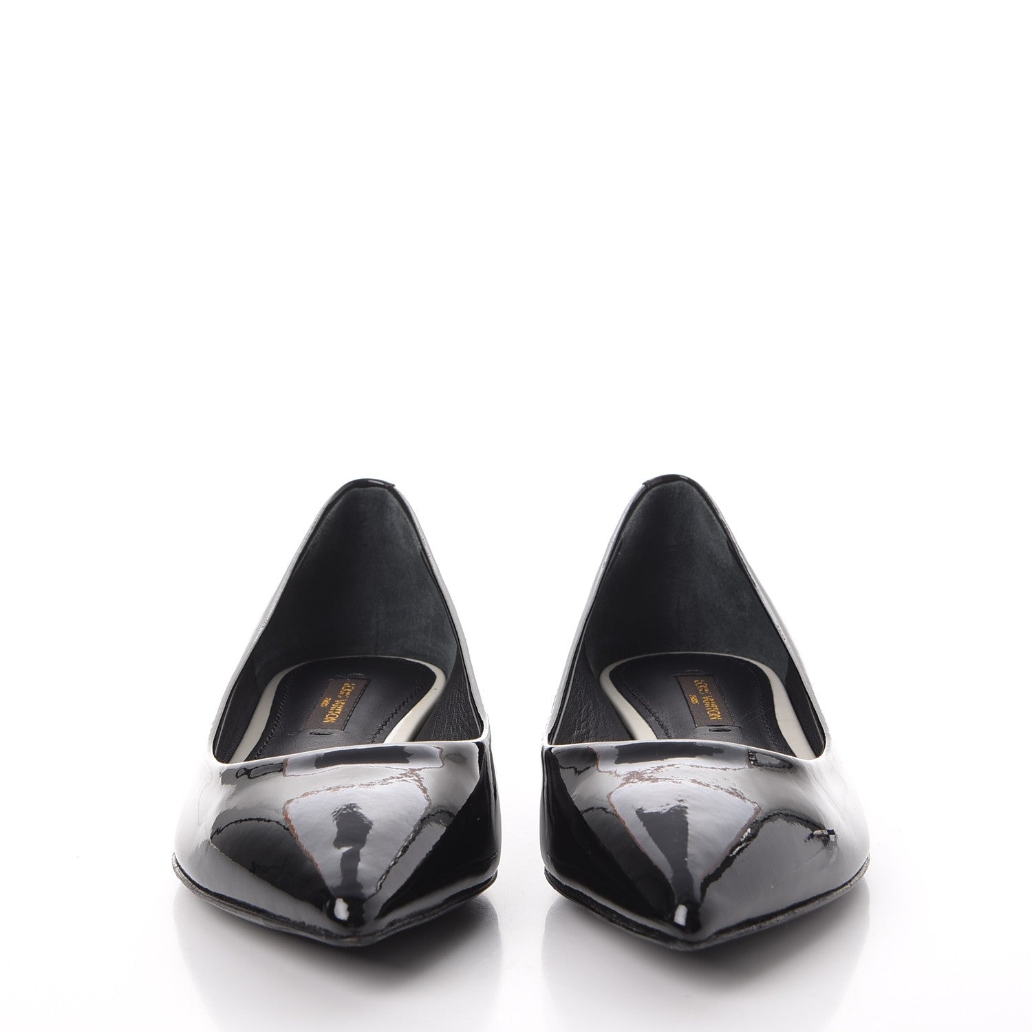 Louis Vuitton Patent Calfskin Eyeline Ballerina Flats 34.5 Black 2 of 8