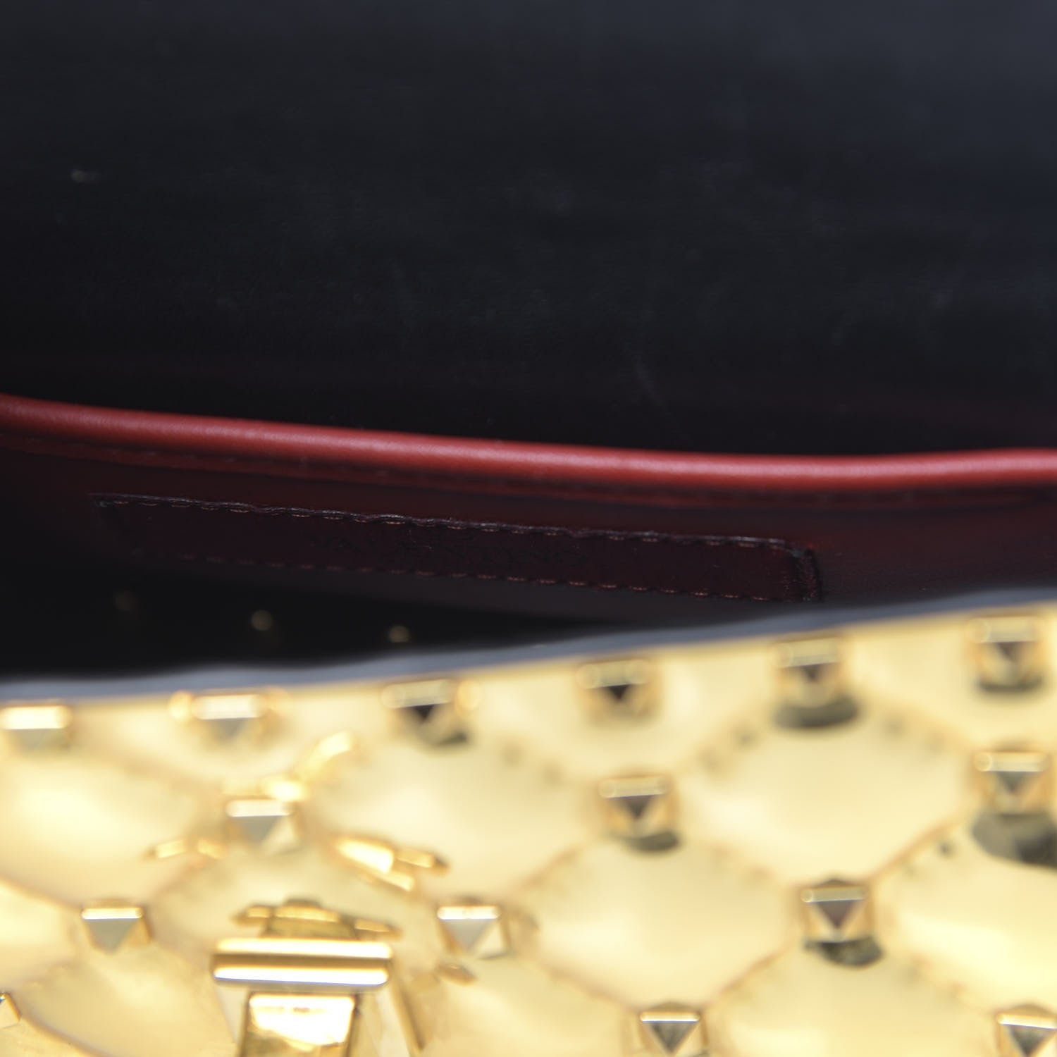 Valentino Garavani Metallic Patent Small Rockstud Spike Shoulder Bag Gold 7 of 11