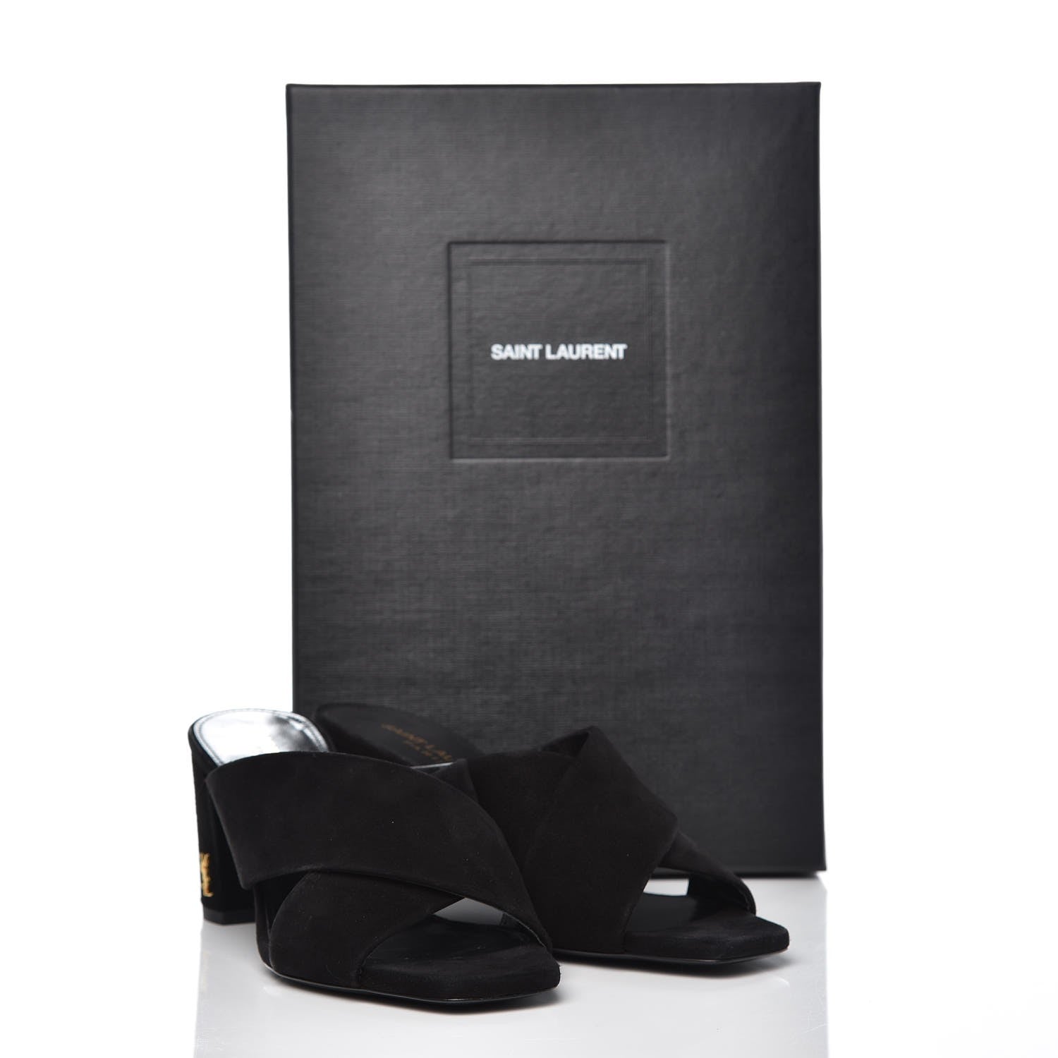 Saint Laurent Suede LouLou 70 Mule Sandals 36 Black 9 of 9